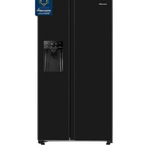 Fridgemaster MS91500IEB 90cm Wide Side by Side, Water and Ice, American Fridge Freezer - Black